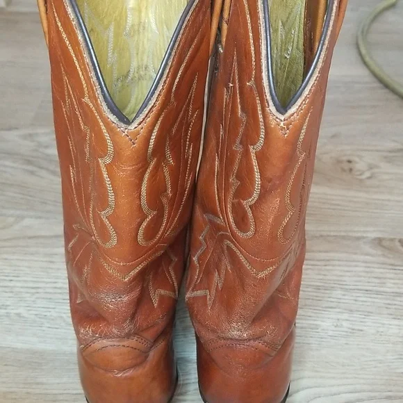 Miller Stockman Mens Cognac Cowboy Boots Size 7 1/2 - Picture 7 of 12
